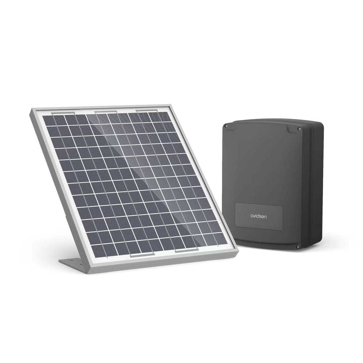 AVIDSEN - Kit Solare Universale Motorizzazione Cancelli 114375 | 12V-24V | Pannello 20W | 2 Batterie 12V/7Ah | IP44
