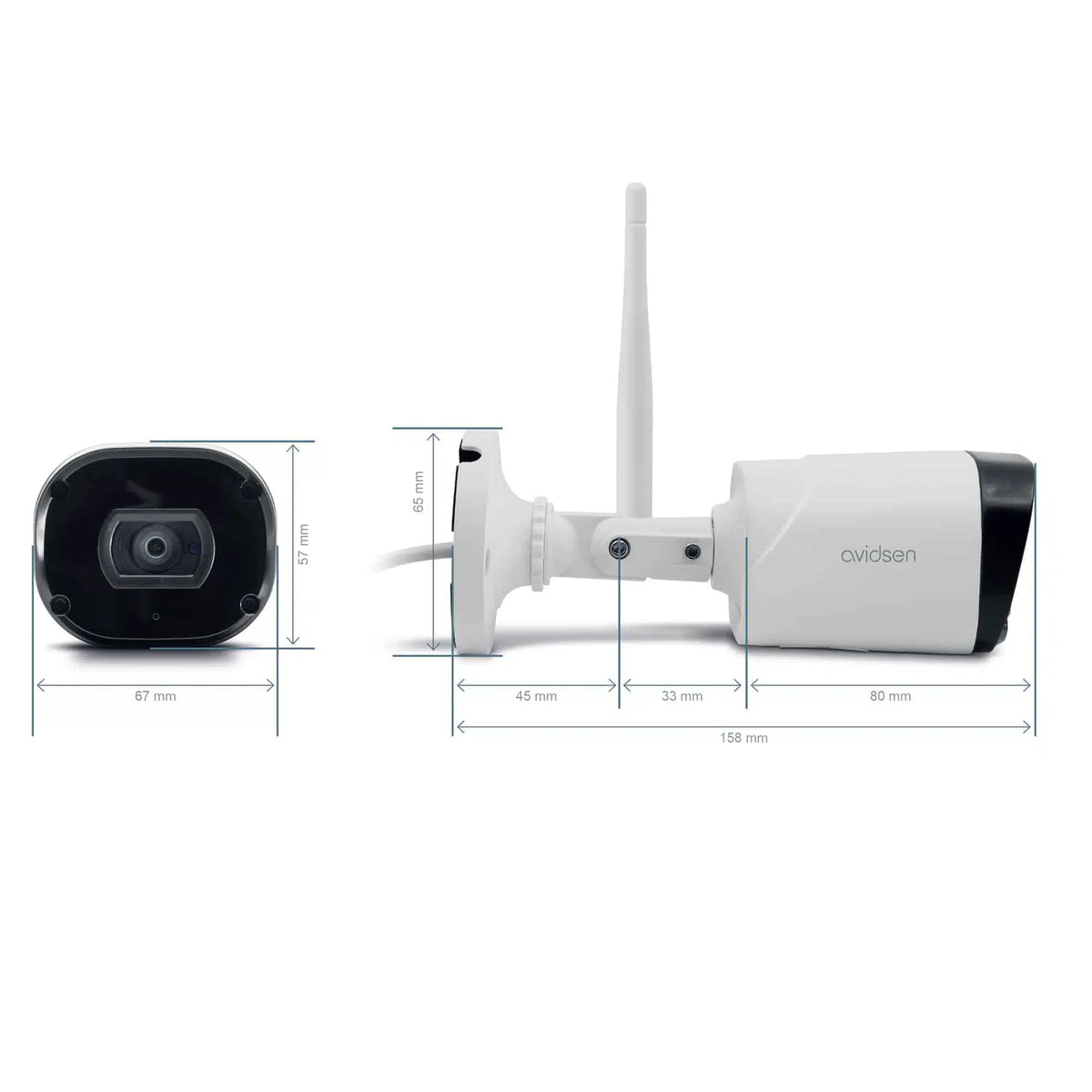 AVIDSEN - WLAN-IP-Kamera für den Außenbereich HomeCam WR 127052 | Full HD 1080P | IP66 | Nachtsicht 25m | Zwei-Wege-Audio | Alexa Google
