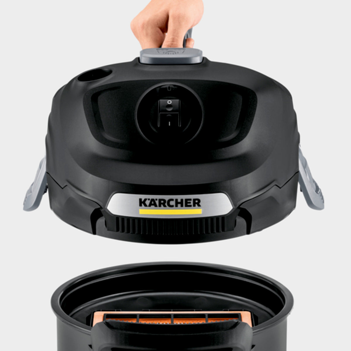 Kärcher AD 4 Premium – Aspirateur à cendres 600 W avec filtre ignifuge et réservoir métal 17 L – Pour cendres froides, poêles à pellets, cheminées et barbecues – Système ReBoost
