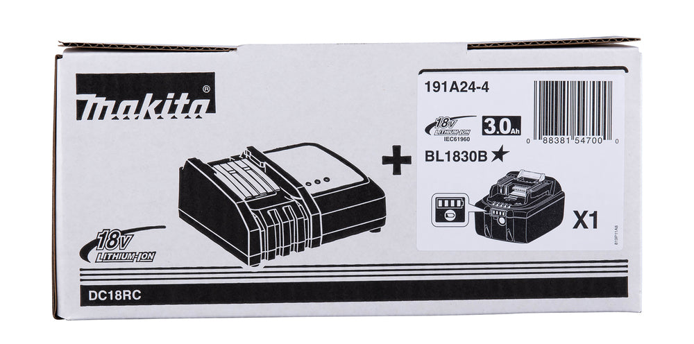 MAKITA - Kit Energy LXT 191A24-4 | 18V | 1x BL1830B 3,0Ah + Caricabatterie Rapido DC18RC