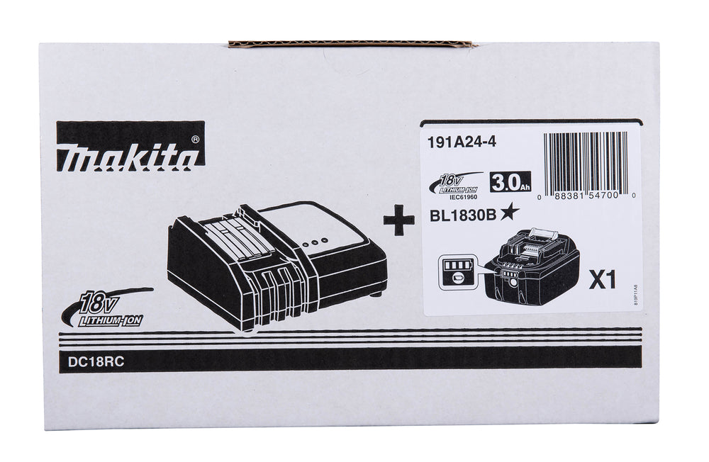 MAKITA - Kit Energy LXT 191A24-4 | 18V | 1x BL1830B 3,0Ah + Caricabatterie Rapido DC18RC
