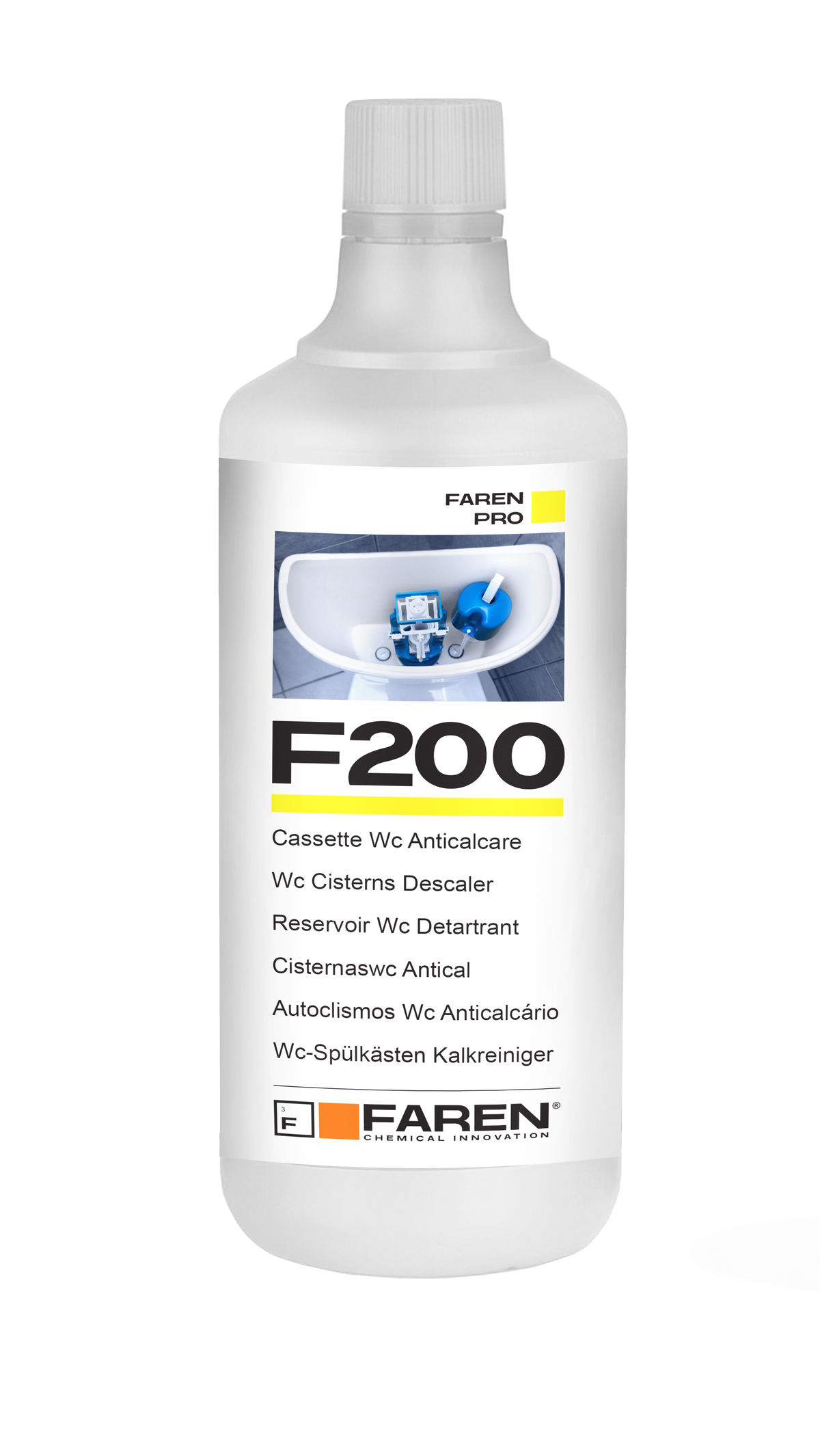 FAREN - Disincrostante Anticalcare Cassette WC F200 Professional | Acidi Sicuri | Agisce in Pochi Minuti