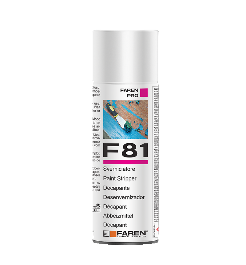 FAREN - Sverniciatore Rapido Spray 400ml F81 | Senza Diclorometano | Legno Metallo Pietra Cemento | No R40