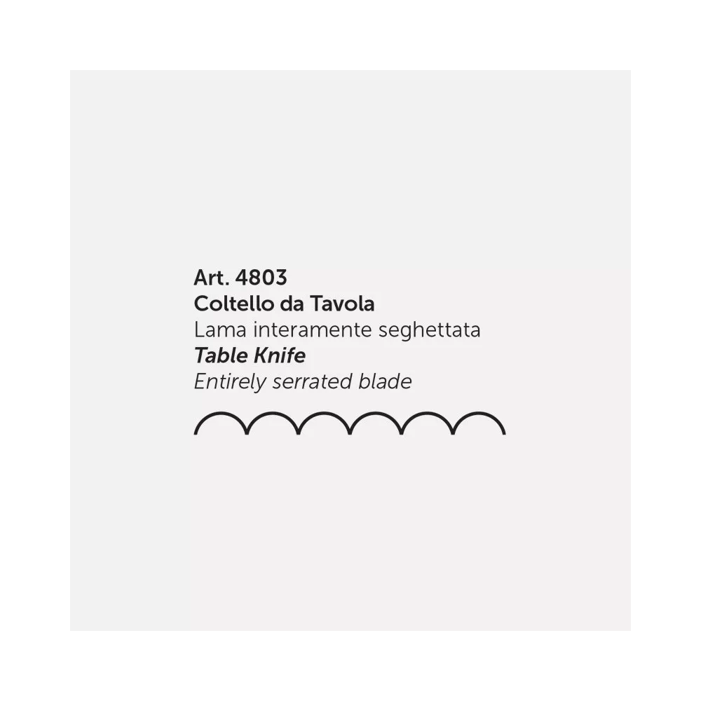 COLTELLERIE PAOLUCCI - Set 6 Couteaux de Table Lame Dentelée 11 cm GENIUS | Acier Inoxydable | Fabriqué en Italie | Lave-vaisselle | Manche Polypropylène