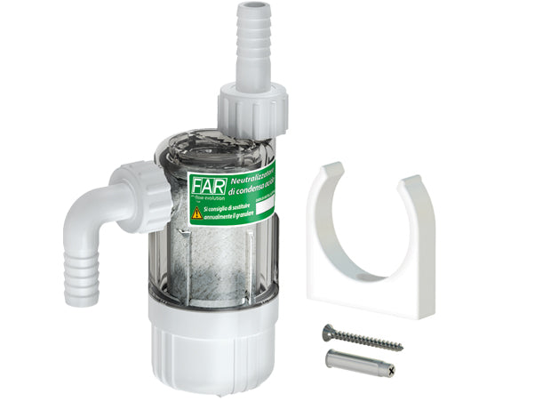 FAR – Neutralisator für saure Kondensate 2400 | Brennwertkessel | Komplettset | Granulat-Nachfüllung | 3/4"