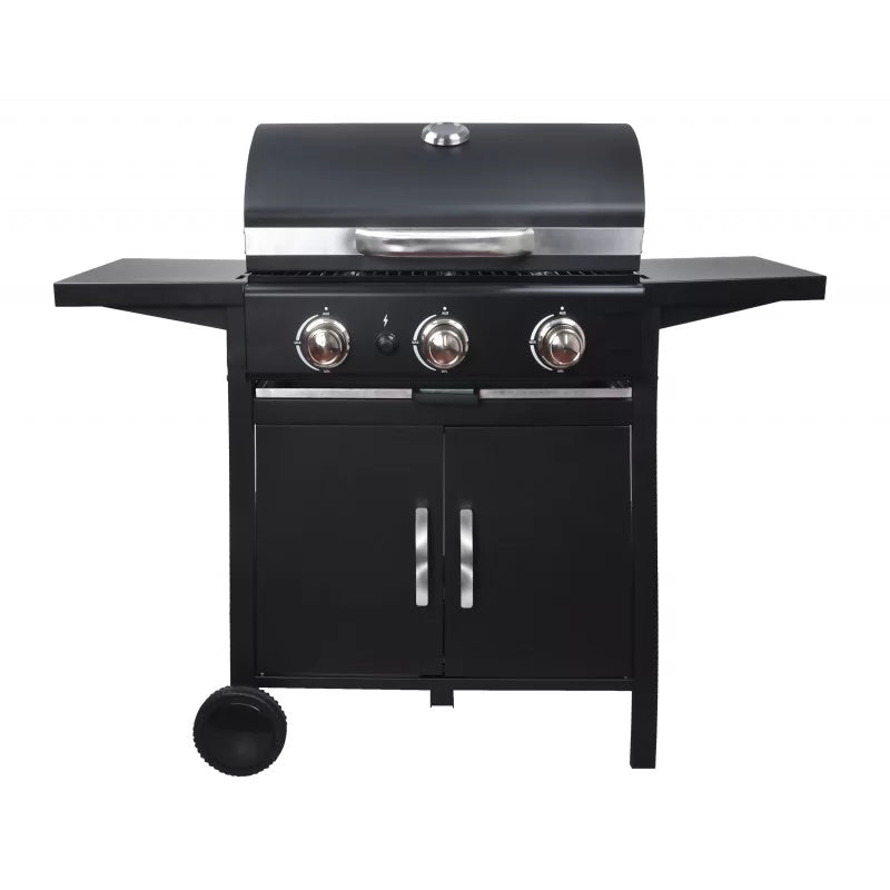 XONE - Barbecue a Gas Black X3 GAR01011 | 3 Fuochi 9kW | Griglia 55x44cm | Termometro | Cover Inclusa