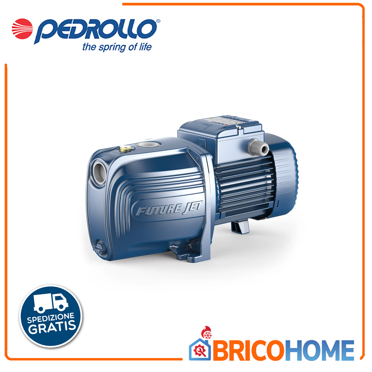 PEDROLLO - Elettropompa Autoadescante FUTURE JETm 2AX 46FJ102AA1EU | 1,25HP | 120 l/min | Prevalenza 47m | Autoclave