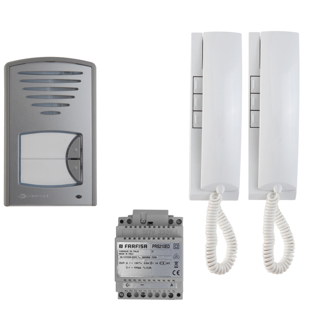 Farfisa - Kit Interphone Audio Bifamilial 2CKSD+ | 2 Fils | Série Click | Fabriqué en Italie