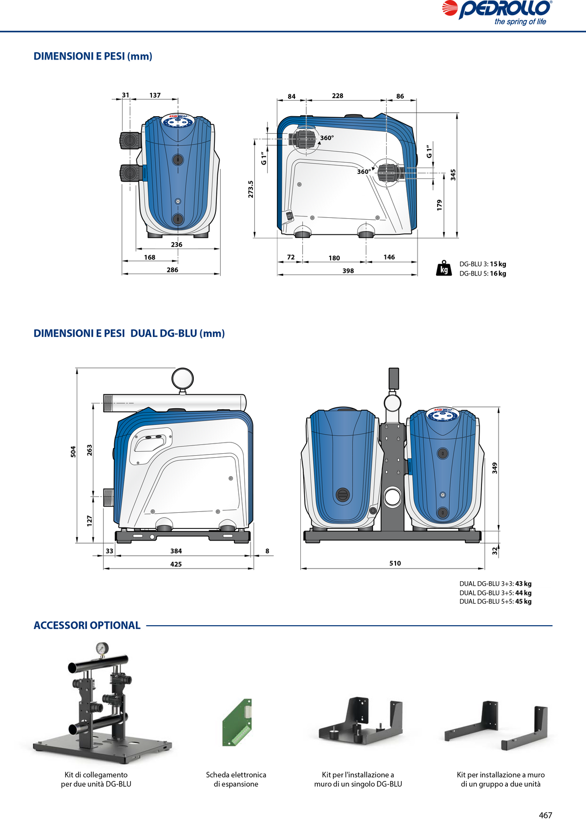 PEDROLLO Druckerhöhungsanlage DG-BLU 5 | 1,5 PS | Inverter | 130 l/min | Selbstansaugend
