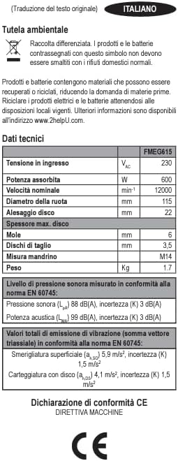 STANLEY FATMAX - Smerigliatrice Angolare 115mm 600W FMEG615-QS | 12.000 giri/min | Mandrino M14 | CE