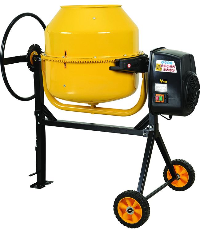 VIGOR - Betoniera Elettrica 180L 59720-07 | Motore 800W 230V | Ingranaggi Ghisa | Vasca Ribaltabile | IP44