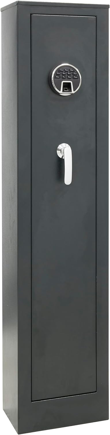 ARREGUI - Armadio Portafucili ARM050835 | 5 Posti | Impronte Digitali + Codice | Allarme 70dB | Cassetto con Chiave