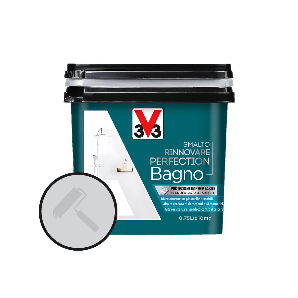 V33 - Smalto Rinnovare Perfection Bagno | Tecnologia Acquaresist | Piastrelle Muri Legno | 6 Tinte Satinate