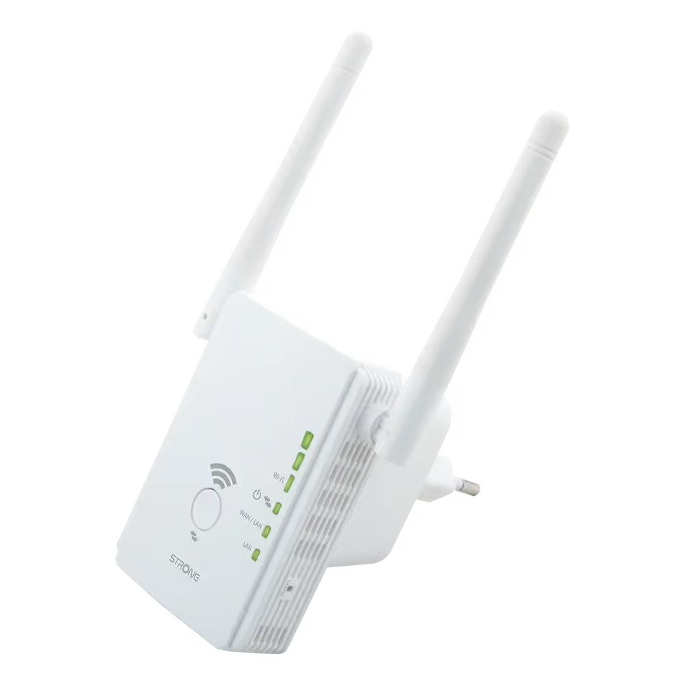 STRONG - Repeater Wi-Fi Universale 300V2 | 300 Mbps | 2,4 GHz | 2 Antenne | Access Point Router | WPA2
