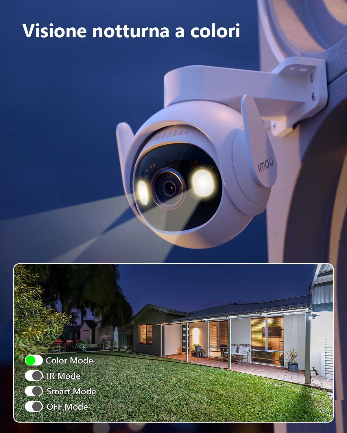 IMOU - Telecamera Wi-Fi PTZ Esterno 5MP 3K IPCGS7EP5M0WE | 360° | Visione Notturna Colori | IP66 | Sirena 110dB