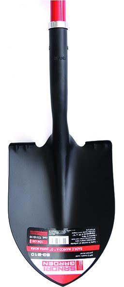 SandriGarden - Badile a Punta Acuta SG-B10A 72110-10 | Manico Fibra di Vetro 104cm | Acciaio Carbonio | Impugnatura D PP