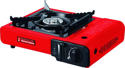 SANDRIGARDEN - Fornello a Gas Portatile Texas 78555-15 | 1 Fuoco 2,2 kW | Butano G30 | Piezoelettrico | Valigetta