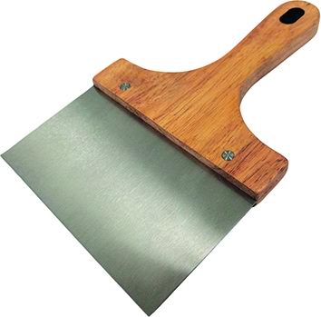 SANDRIGARDEN - Raschietto per Barbecue in Acciaio Inox 78929-01 | Manico Legno | 24 x 15,5 cm