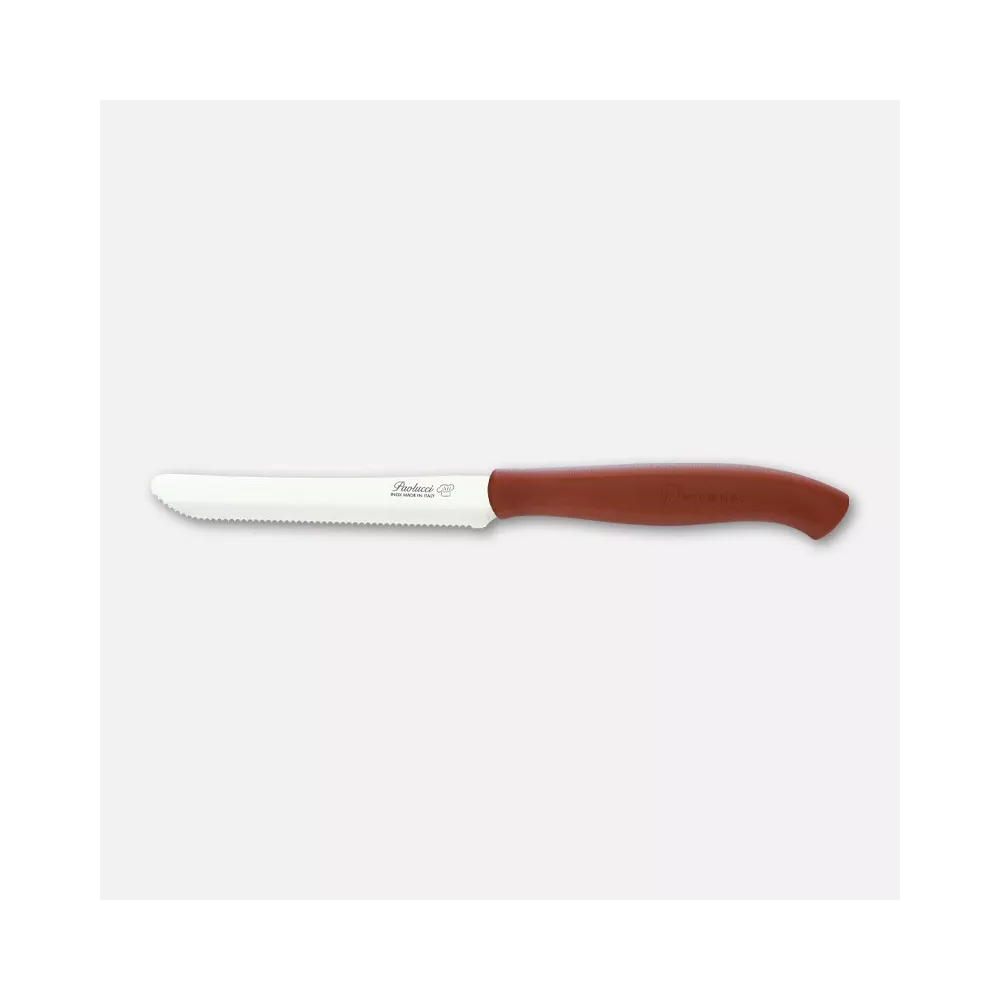 COLTELLERIE PAOLUCCI - Set 6 Couteaux de Table Lame Dentelée 11 cm GENIUS | Acier Inoxydable | Fabriqué en Italie | Lave-vaisselle | Manche Polypropylène