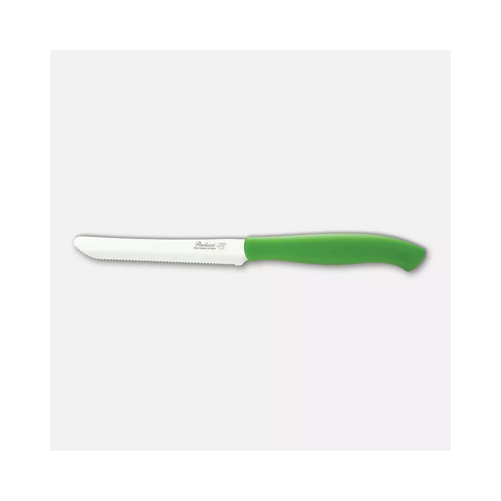 COLTELLERIE PAOLUCCI - Set 6 Couteaux de Table Lame Dentelée 11 cm GENIUS | Acier Inoxydable | Fabriqué en Italie | Lave-vaisselle | Manche Polypropylène
