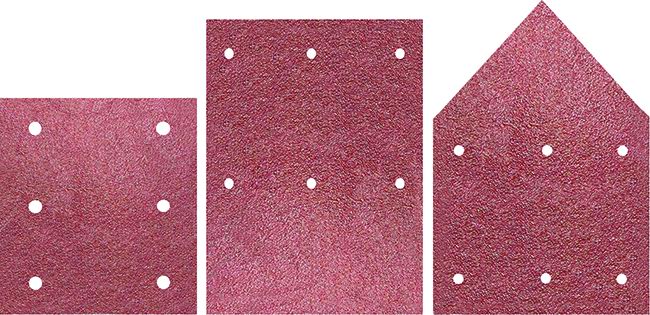 VIGOR - Papier abrasif pour ponceuse VLP-240 90233 | Set de 6 pièces mixtes | Grain 60-80-120 | Velcro | 3 formats