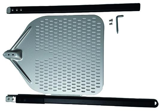 SANDRIGARDEN - Pala da Forno Alluminio Traforato 96092-33 | 35x36,5 cm | Manico Telescopico 94,5-155 cm | Professionale