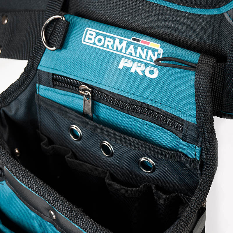 BORMANN Pro - Cintura Portautensili BTB3200 | 12 Tasche | Poliestere 1680D | Impermeabile