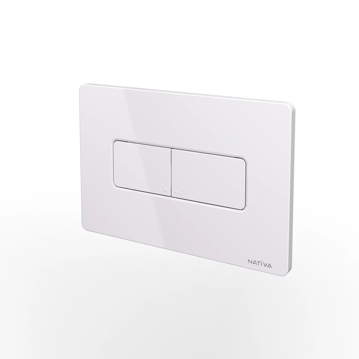 NATIVA Placca Quadro JP1B bianca lucida su sfondo bianco vista laterale