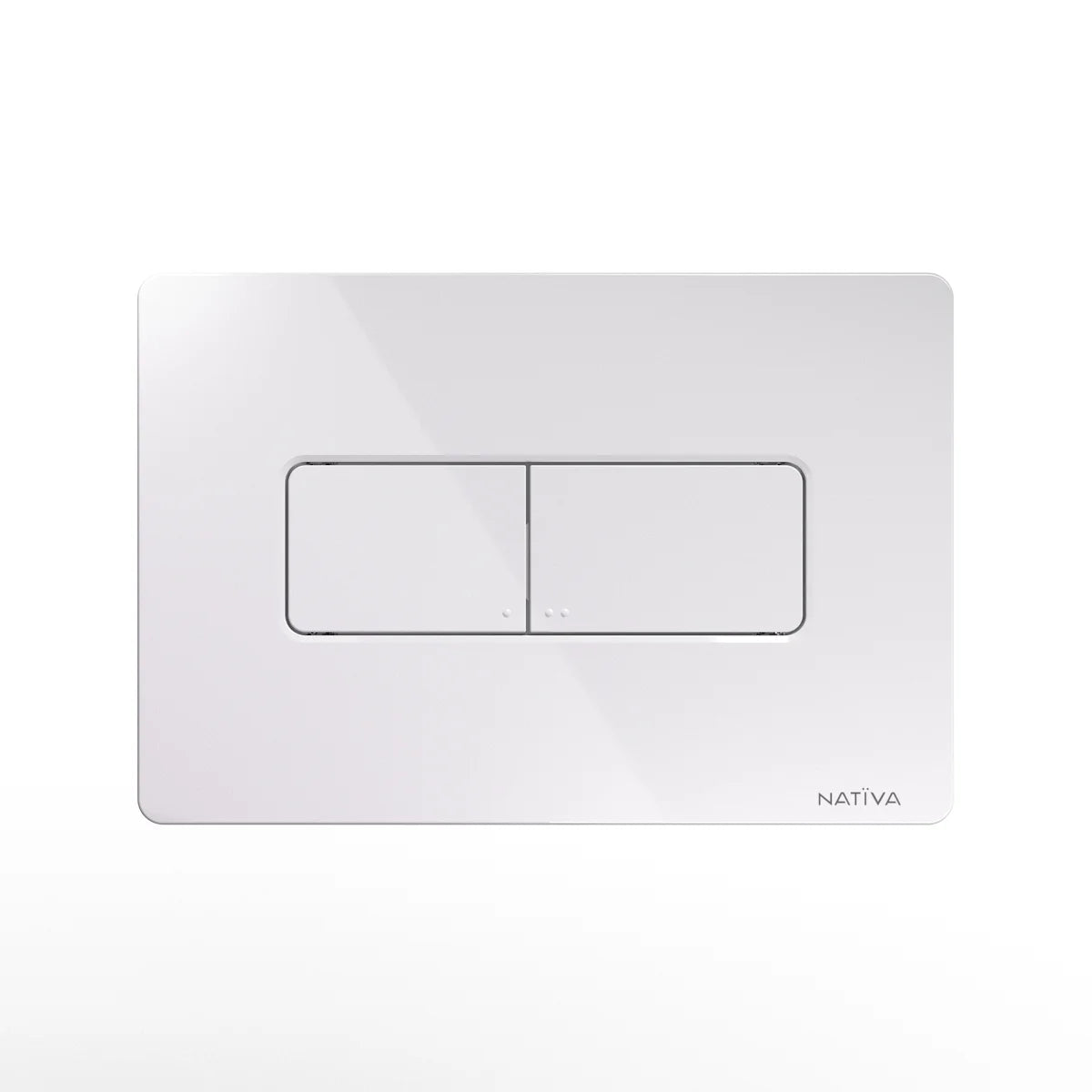 NATIVA Placca Quadro JP1B bianca lucida su sfondo bianco vista frontale