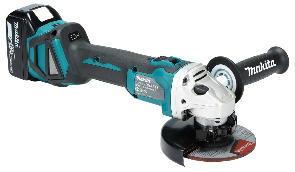MAKITA - Winkelschleifer LXT DGA513ZJ | 18V Brushless | 125mm | Ohne Akku und Ladegerät + Makpac-Koffer