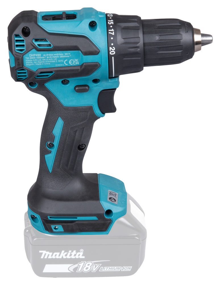 MAKITA - Trapano Avvitatore c/Percussione LXT DHP490Z | 18V Brushless | 65Nm | 13mm | Solo Corpo