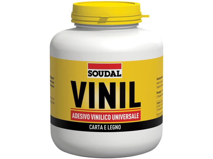 SOUDAL - Colla Vinilica 62A per Legno e Carta 1kg | Classe D2 | Senza Solventi | Semi-Trasparente | Pronta all'Uso