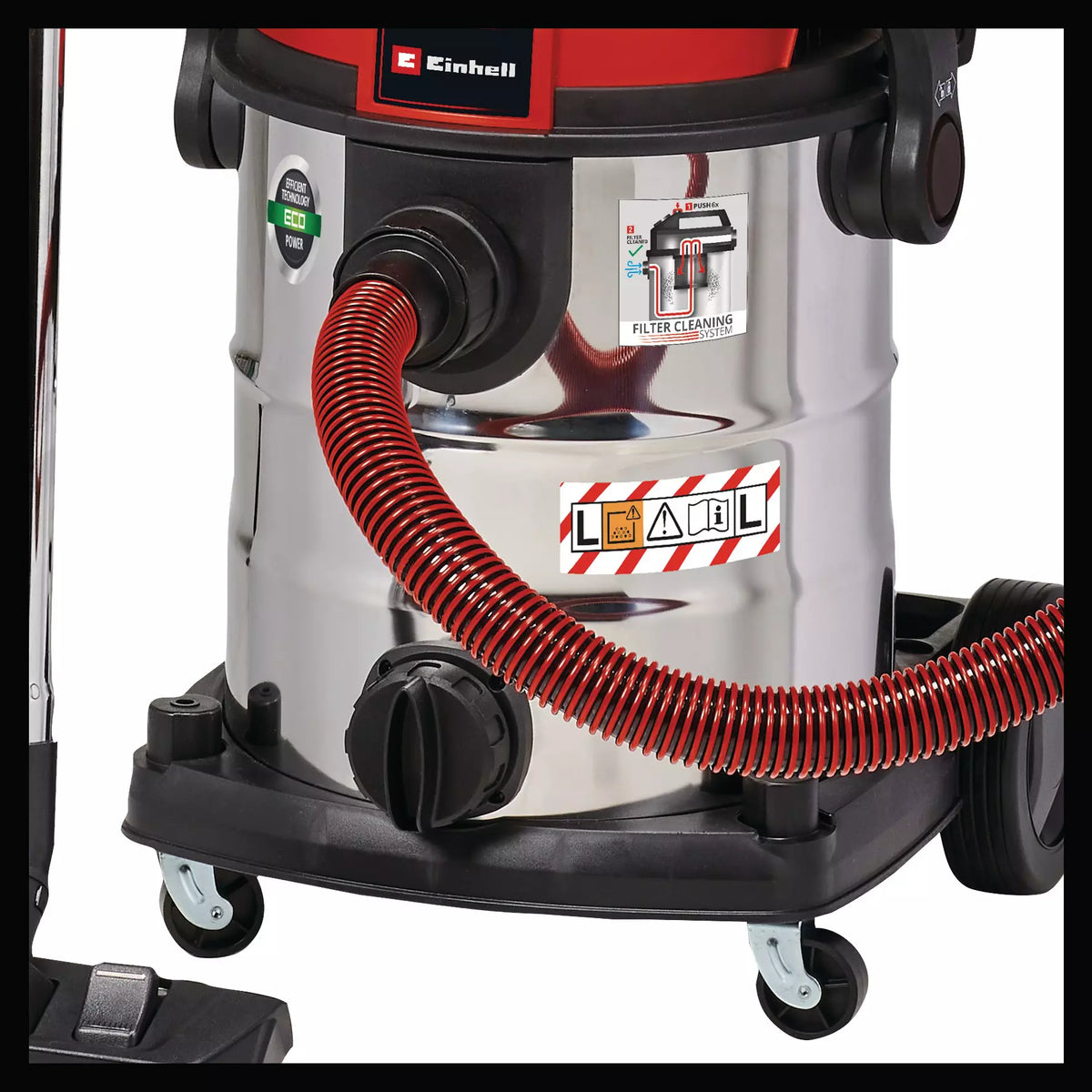 EINHELL - Aspiratore Solidi e Liquidi TE-VC 2025 SACL | 1200W | 25 L Inox | Classe L | HEPA | Presa Automatica