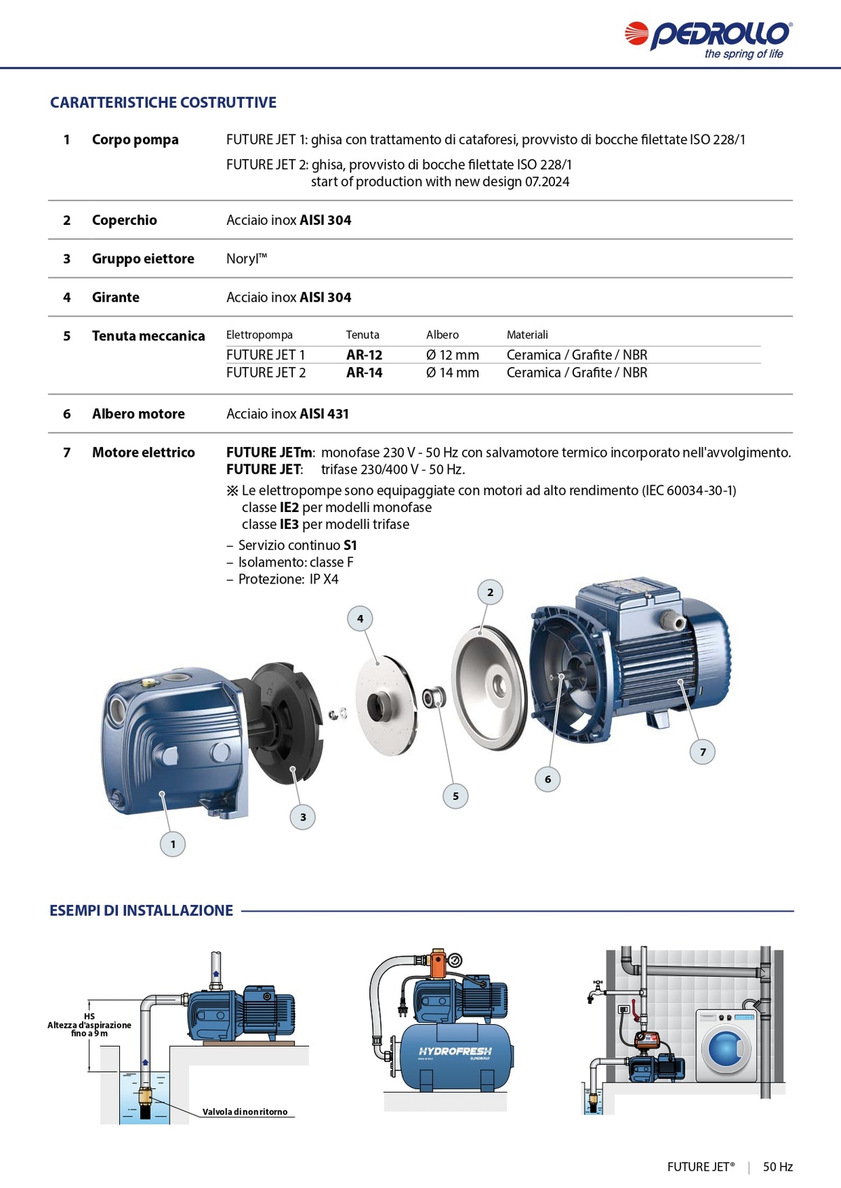 Pedrollo FUTURE JETm 1C Hocheffiziente, selbstansaugende Elektropumpe mit einem Laufrad, 0,50 PS
