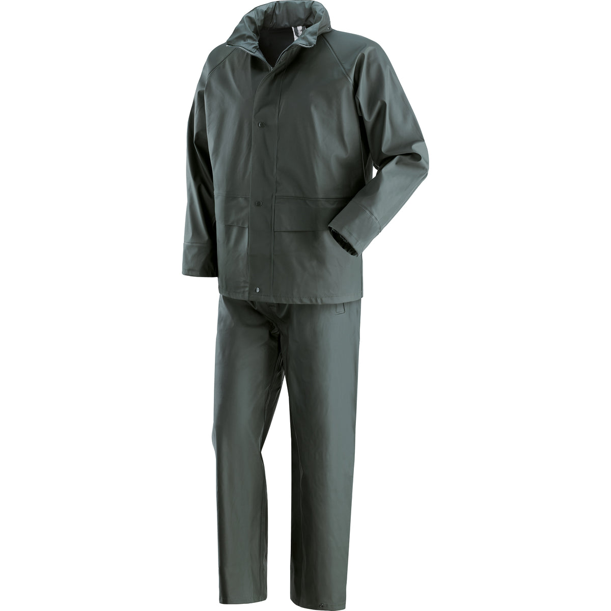 Completo impermeabile PU verde – Giacca + Pantalone | PVC/Poliuretano