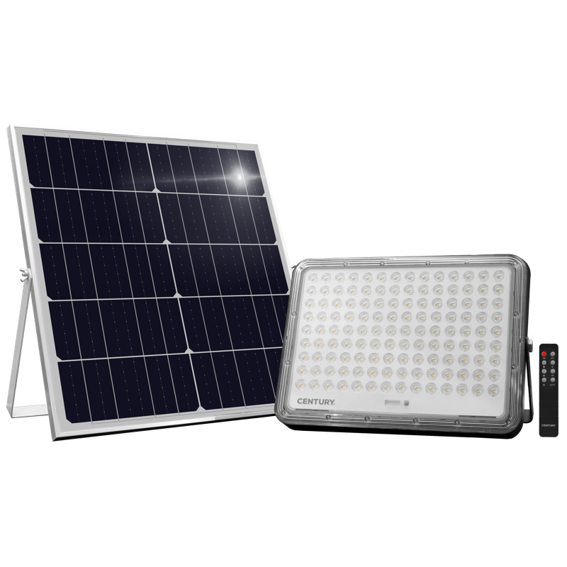 CENTURY - Proiettore Solare LED Prometeo PROM-4002940 | 30W | 4100 Lm | 4000K | IP65 | LiFePO4 32000mAh
