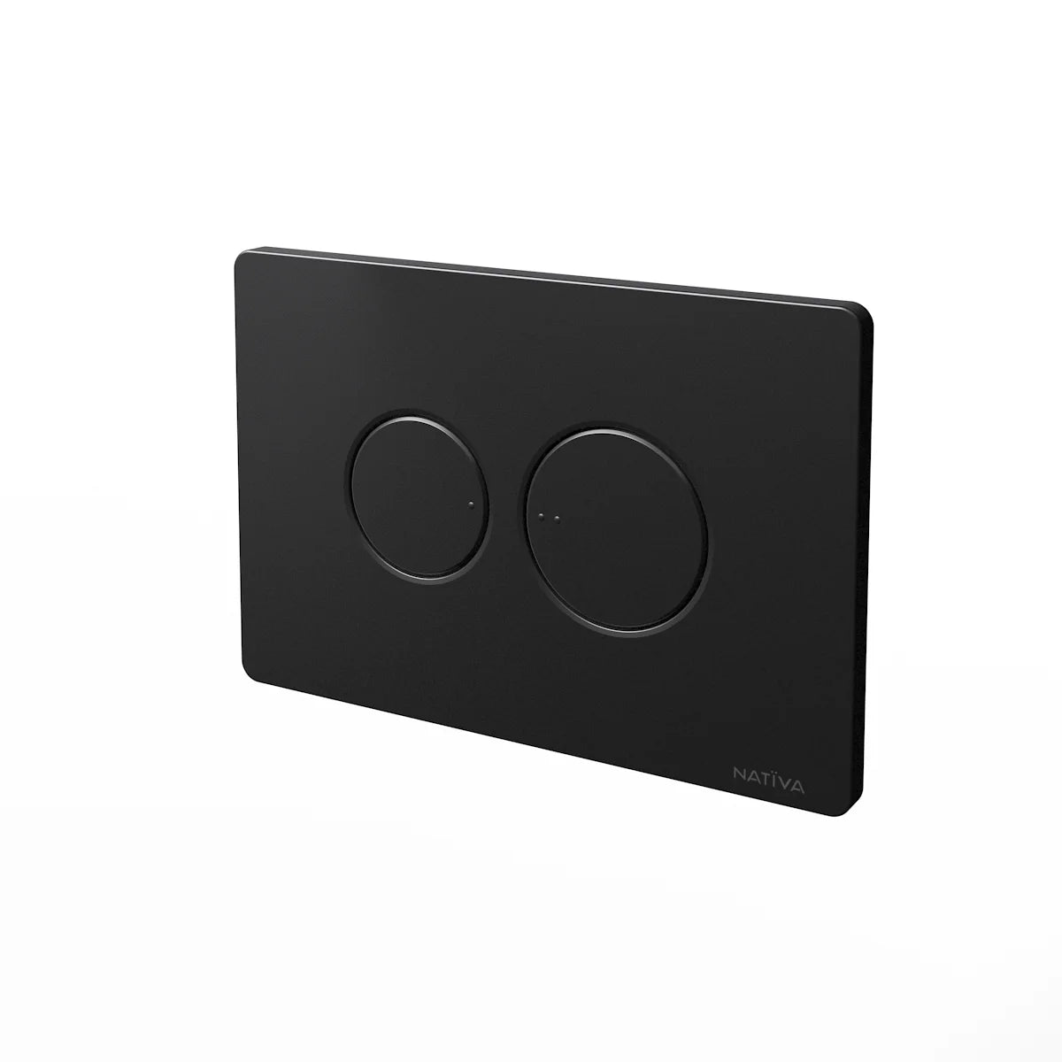 NATIVA Placca Bolla JP2NM nero opaco con pulsanti tondi su sfondo bianco vista laterale