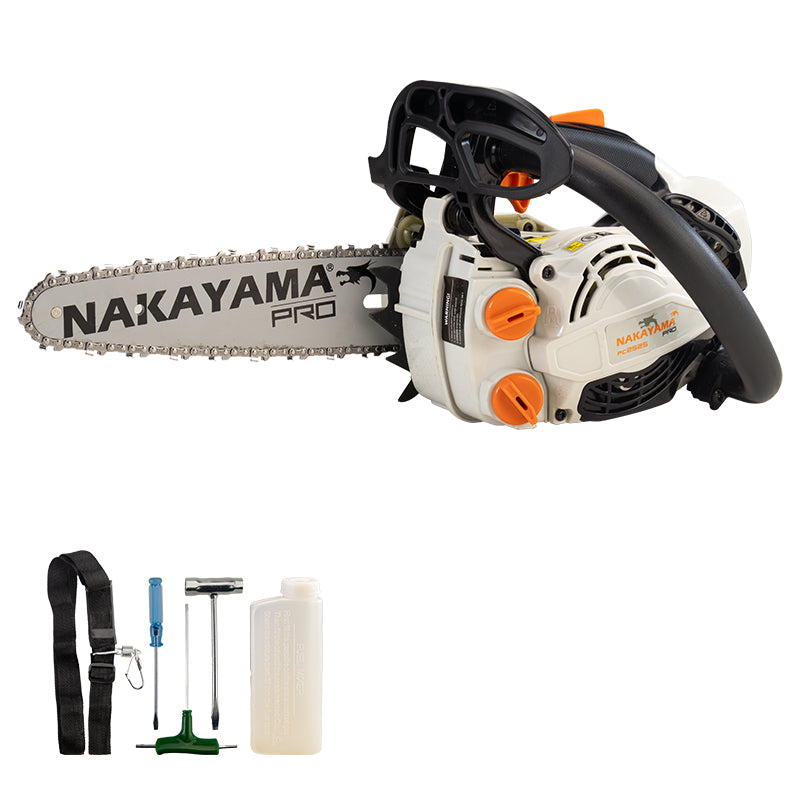 NAKAYAMA Pro - Motosega da Pota a Scoppio PC2525 | 25cc 1,4HP | Barra 25cm | Catena 1/4'' x 1,1mm | 2,5Kg | Freno Catena