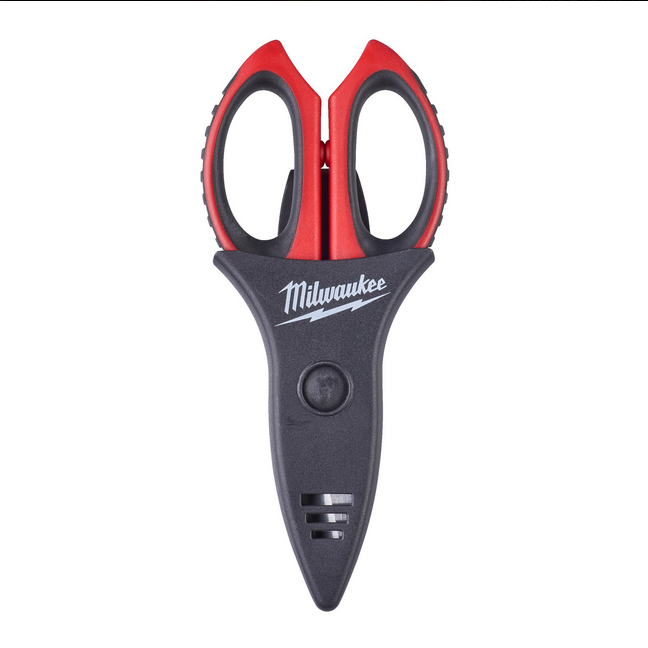 MILWAUKEE - Forbice per Elettricisti 4932478620 | Tagliacavi | Spellatrice | Crimpatrice 6mm | Vite Regolabile | Custodia