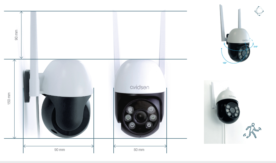 Avidsen Full HD 1080p HomeCam 3PTZ Motorized Outdoor IP Camera