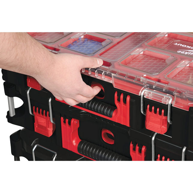 MILWAUKEE - Cassetta Porta Minuterie PACKOUT™ Organiser 4932464082 | IP65 | 10 Scomparti | Sistema Modulare