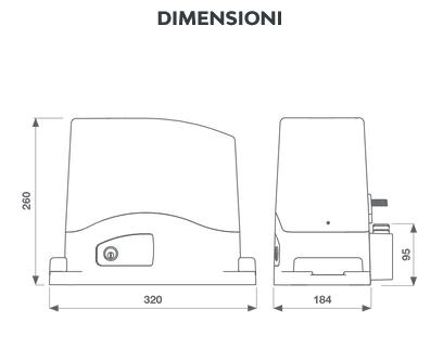 Kit d'automatisation Key Automation pour portails coulissants jusqu'à 400 Kg 24V 900KTU4324ES
