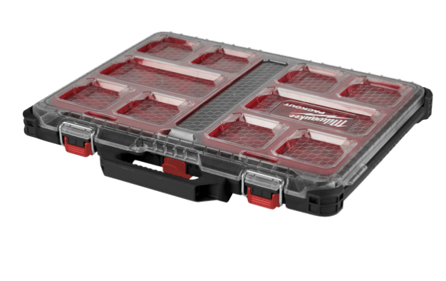 MILWAUKEE - PACKOUT Organiser Slim 4932471064 | Porta Minuteria | IP65 | Scomparti Rimovibili | Sistema Modulare