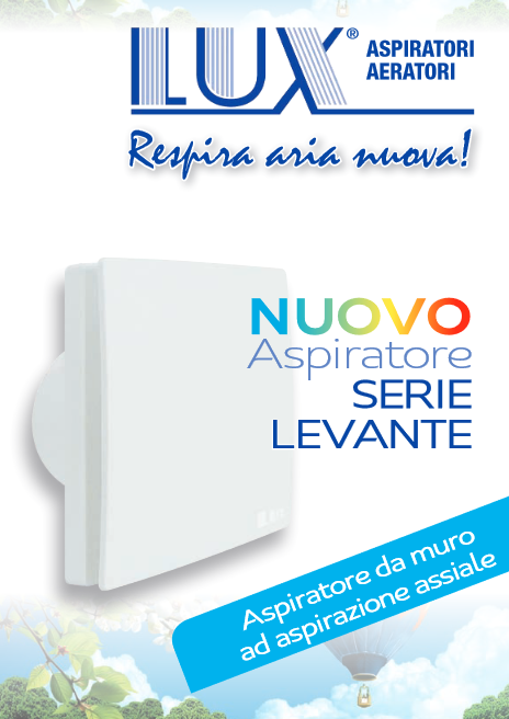 LUX - Aspiratore da Parete Assiale Serie LEVANTE | 80mm / 100mm | Finitura Antistatica | Tasselli Inclusi