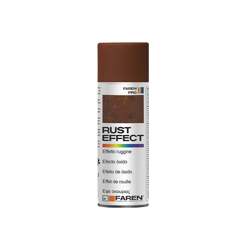 FAREN - Vernice Spray Effetto Ruggine RUST EFFECT 400ml | Interno/Esterno | Resistente UV | Esente Metalli Pesanti