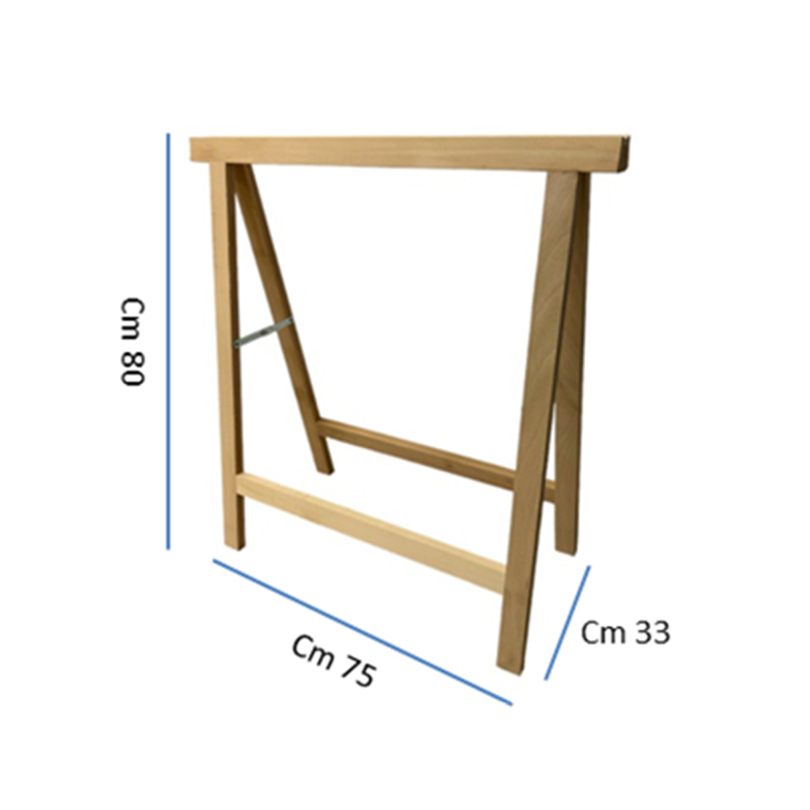 Natural beech easel 75 x 80 cm Made in Italy for professional use