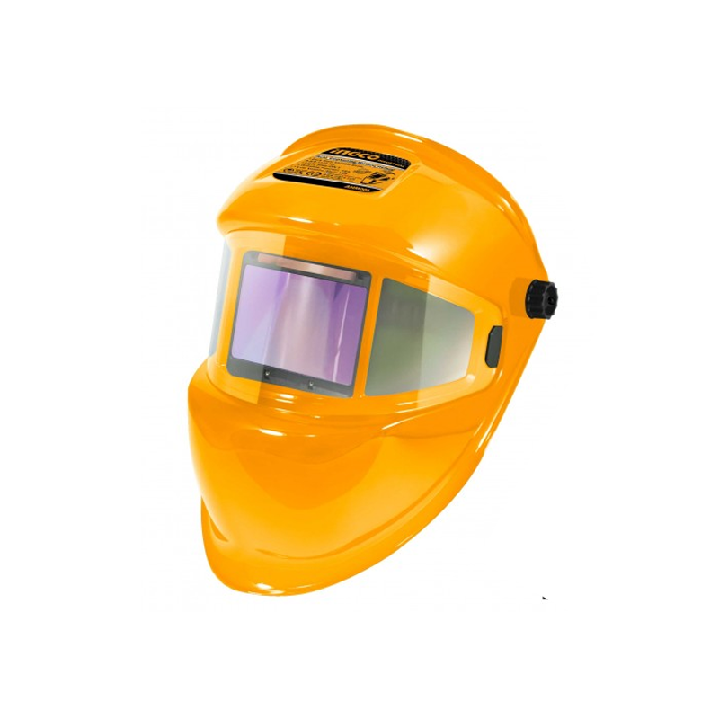 INGCO - Casque masque de soudage à assombrissement automatique AHM006 | Classe 1/1/1/1 | DIN 5-9/9-13 | 4 capteurs | 100x67mm | Mode meulage | Solaire+CR2032