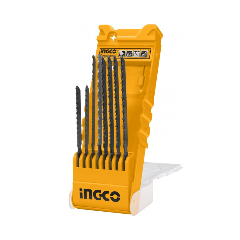 INGCO - Set 8 Lame per Seghetto Alternativo AKD8088 | Metallo x2 | Legno Rapido x4 | Legno Pulito x1 | Alluminio x1