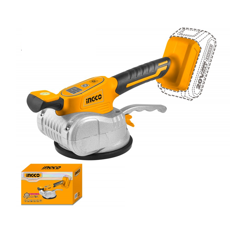 INGCO - Ventosa Vibrante per Piastrelle 20V CTVLI2010 | Solo Corpo | 50kg | 10000 giri/min | Ø125mm