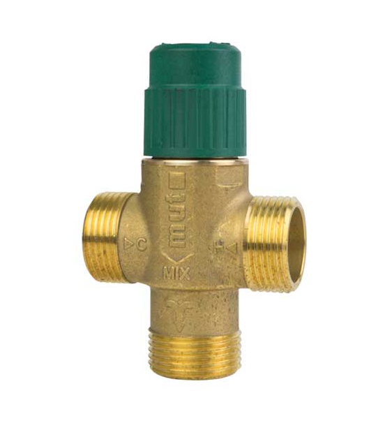 MUT - Thermostatisches Mischventil TWR RA 20E Solar 3/4'' | Solarthermie | 30-60°C | Messing mit Überwurfmuttern